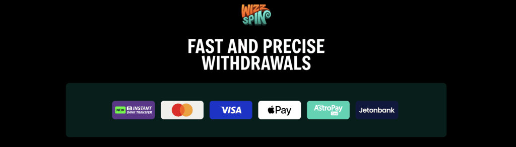 Betalmetoder på Wizz Spin Casino