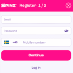 Så skapar du ett konto på Spinz Casino
