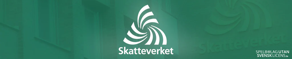 Logotyp för Skatteverket på grön bakgrund, relaterat till skatteregler för betting utan svensk licens.